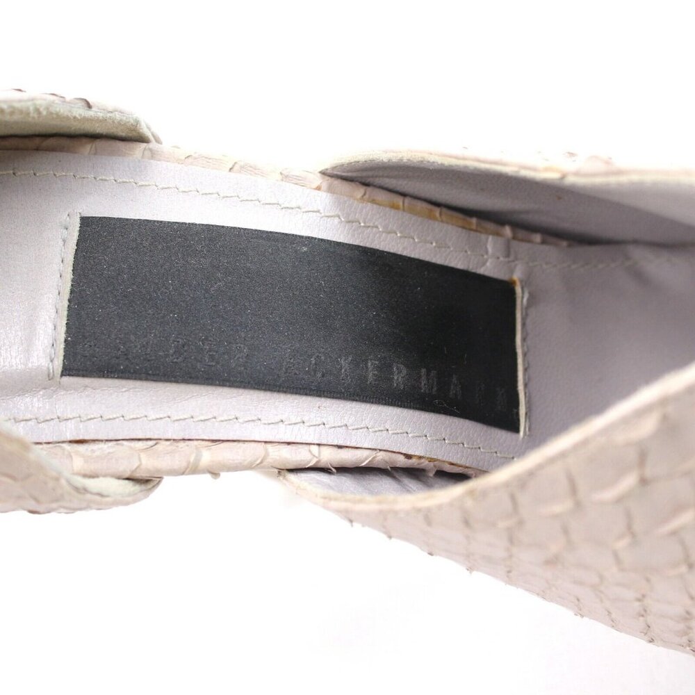 Haider Ackermann Sz 8.5 Gray D'orsay Real Snakeskin High Heel Pump Shoes Luxury - Picture 8 of 9